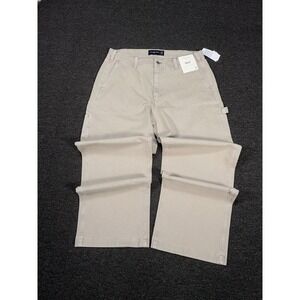 New Abercrombie & Fitch Baggy Pants Men's 34x32 (Fits 34x30) Beige Hip Hop Skate